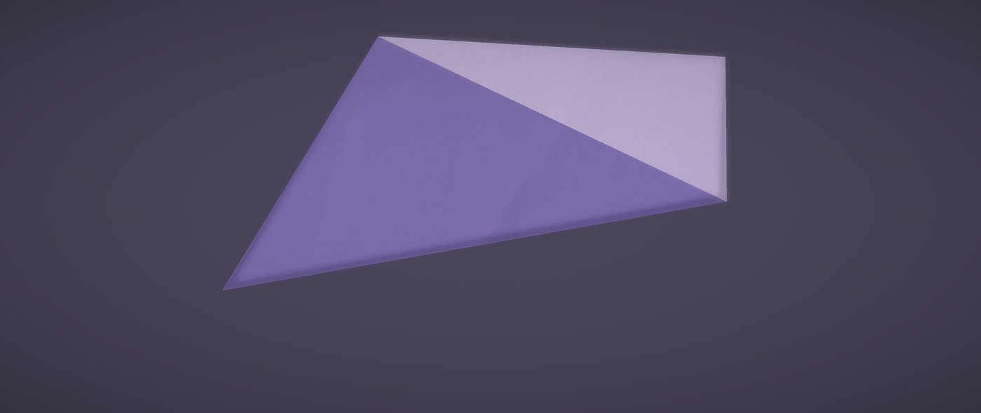A single diagonal fold across a plane of paper