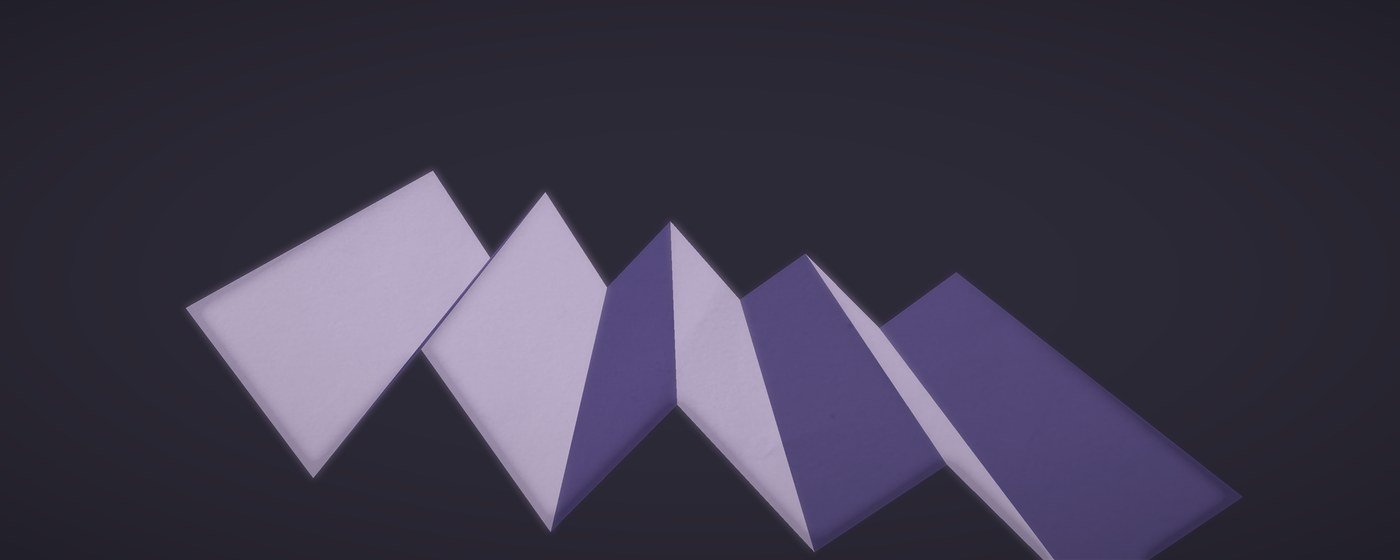 A run of paper pleats, alternating light and shadow