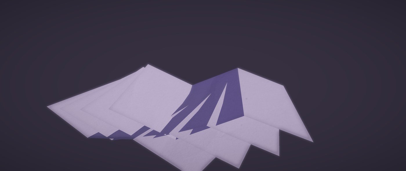 Several folded sheets stacked, edges offset so each one shows